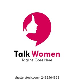 Talk women design logo template illustration