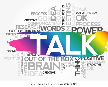 TALK word cloud collage, business concept