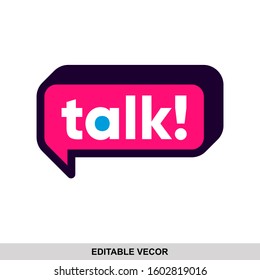 talk word mark typography modern and pop