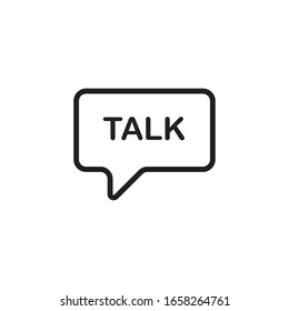 Talk word in speech bubble design isolated on white background. 