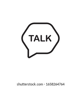 Talk word in speech bubble design isolated on white background. 