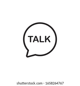Talk word in speech bubble design isolated on white background. 