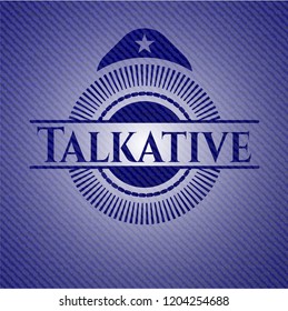 Talkative badge with jean texture