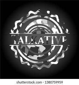 Talkative grey camouflage emblem