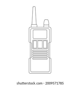 Icono de contorno vector portátil. Ilustración vectorial radio talkie sobre fondo blanco. Icono de ilustración de contorno aislado de radio portátil, .