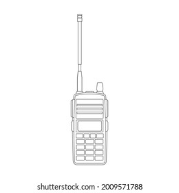 Icono de contorno vector portátil. Ilustración vectorial radio talkie sobre fondo blanco. Icono de ilustración de contorno aislado de radio portátil, .