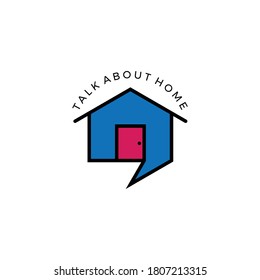 talking about home logo vector