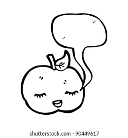 caricatura de manzanas parlantes