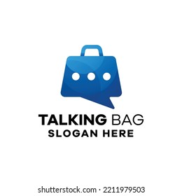 Talking Bag Gradient Logo Icon Symbol
