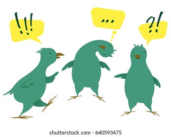 Talking birds - illustration