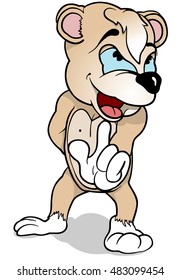 Talking Brown Bear - Colored Cartoon Illustration, Vector
