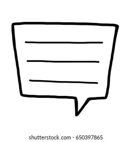 talking bubble / cartoon vector and illustration, black and white, hand drawn, sketch style, isolated on white background.