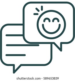 Talking Bubbles with Smiley Icon Illustration Isolated Vector Sign Symbol