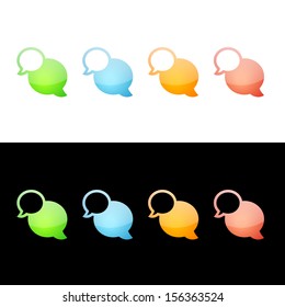 Talking Bubbles or Speech Balloons Icon