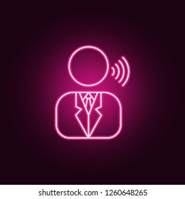 talking business man icon. Elements of Media in neon style icons. Simple icon for websites, web design, mobile app, info graphics
