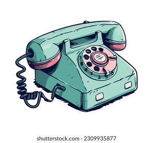 Talking business using old rotary phone symbol isolated