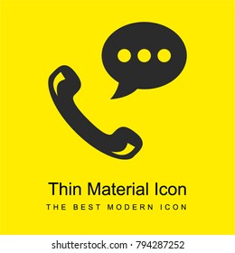 Talking by phone auricular symbol with speech bubble bright yellow material minimal icon or logo design