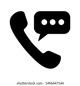 Talking by phone auricular vector icon. call illustration symbol.