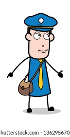 Talking Calmly - Postman Cartoon Courier Guy Vector Illustration