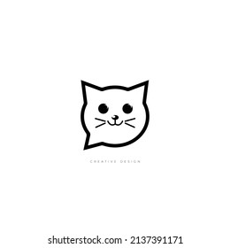 Diseño de iconos de marca de gatos