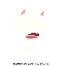 talking cat flat color style cartoon