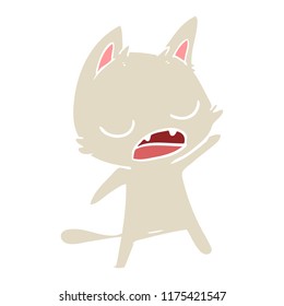 dibujos animados de estilo de color plano de gato parlante