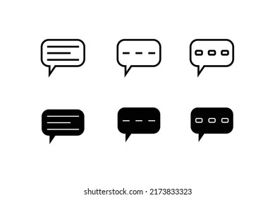 talking or chat line icon vector design template 