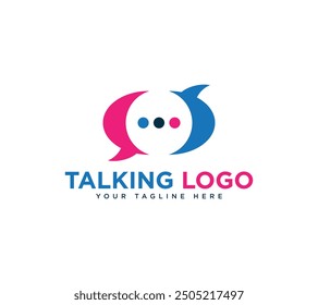 Talking or chatting logo design, Vector illustration.