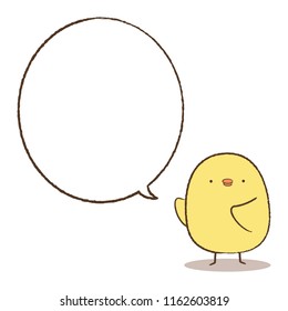 Talking chicken with balloon