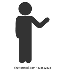 Talking Child vector icon. Style is flat symbol, gray color, rounded angles, white background.