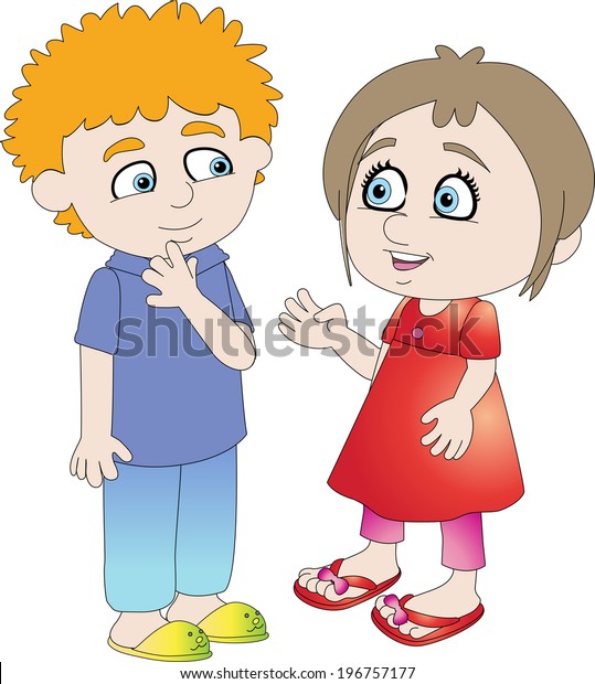 Talking Children Stock Vector (Royalty Free) 196757177