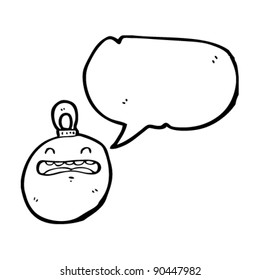 talking christmas bauble cartoon
