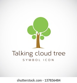 Talking Cloud Tree Logo Template