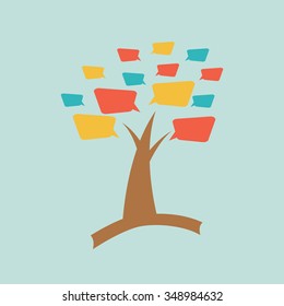 Talking cloud tree logo template