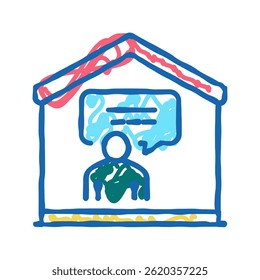 talking and communication doodle icon sketch vector. talking and communication sign. isolated symbol illustration