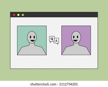 Webinar über Kommunikation online kommunizieren flaches Design 