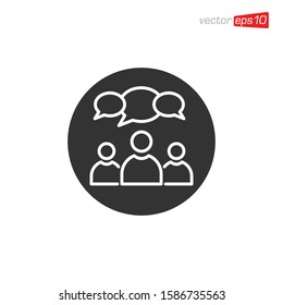 Talking Community Icon Design Vector