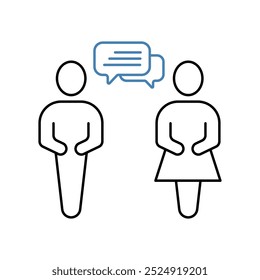 talking concept line icon. Simple element illustration. talking concept outline symbol design.