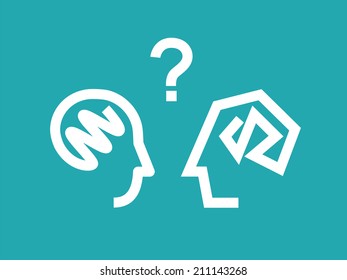 Talking concept. Vector illustration of male and female dialog.