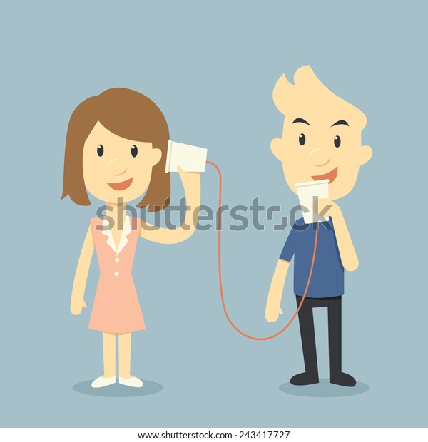 Talking Cup Telephone Valentine Day Concept Stock Vector (royalty Free 