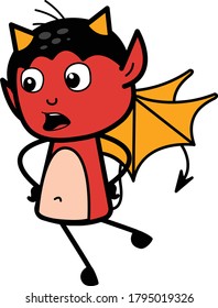 Talking Devil with Hands on Waist Cartoon Character Design Illustration