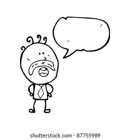 talking doodle man with mustache