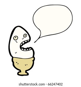 caricatura de huevo hablante
