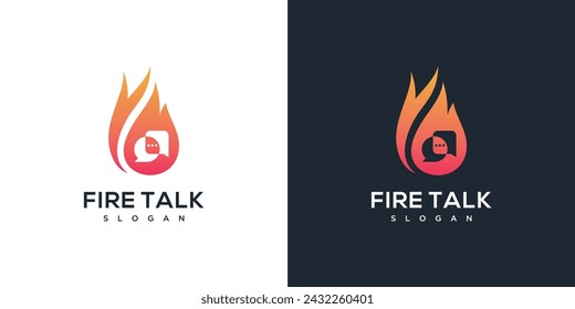 talking fire logo vector icon.