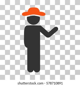 Talking Gentleman icon. Vector illustration style is flat iconic bicolor symbol, orange and gray colors, transparent background. Designed for web and software interfaces.