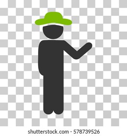 Talking Gentleman icon. Vector illustration style is flat iconic bicolor symbol, eco green and gray colors, transparent background. Designed for web and software interfaces.