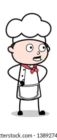 Talking Gesture - Cartoon Waiter Male Chef Vector Illustration