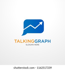 talking graph logo template with crattive concept use for business website brand or startup application identity vector eps 10