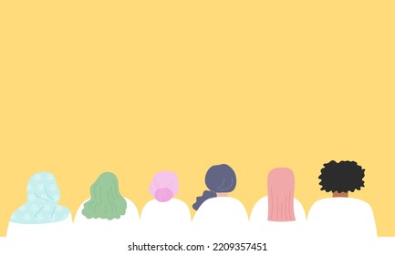 Talking Head Of Different People, Nationality, Skin Color And Gender.  Talking People Concept, Flat Vector Illustration On Light Colors Background.