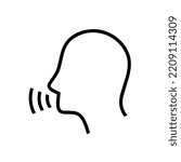 Talking head vector icon. Talking head logo concept isolated on white background. great for logos and voice control interactions.